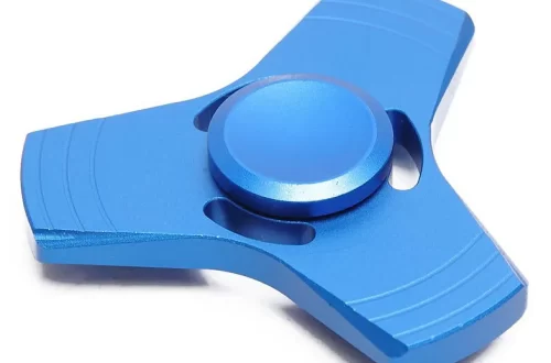 Blue metal fidget spinner