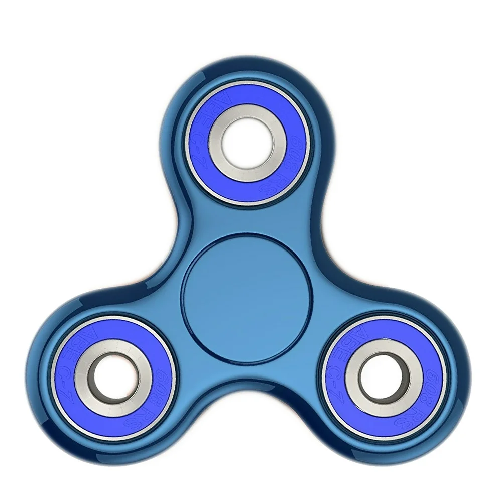 Blue metal fidget spinner