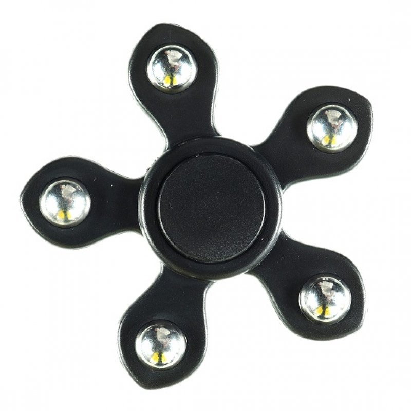 Black metal fidget spinner on white background