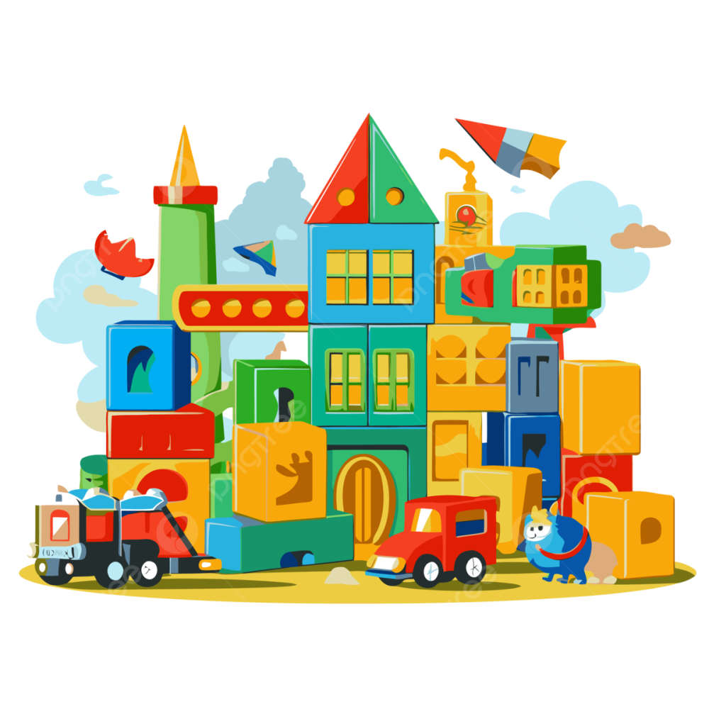 Creative building blocks clipart